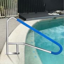 Barandilla de teflón para piscina, riel de escalera de 55 x 32 pulgadas, 4 curvas, capacidad
