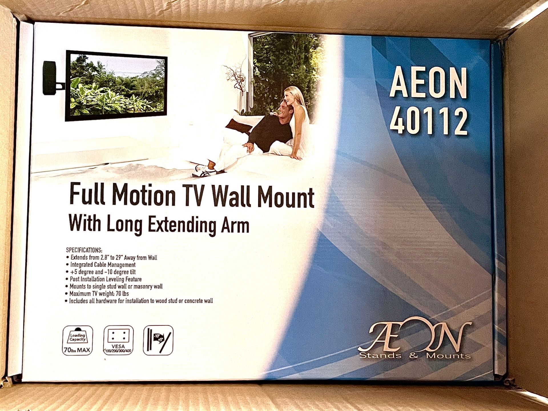Aeon 40112 TV Full Motion Wall Mount