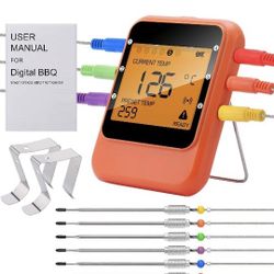 Smart BBQ Meat Thermometer, Bluetooth And App Enabled