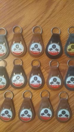 Vintage Yamaha Leather Keychain Fobs