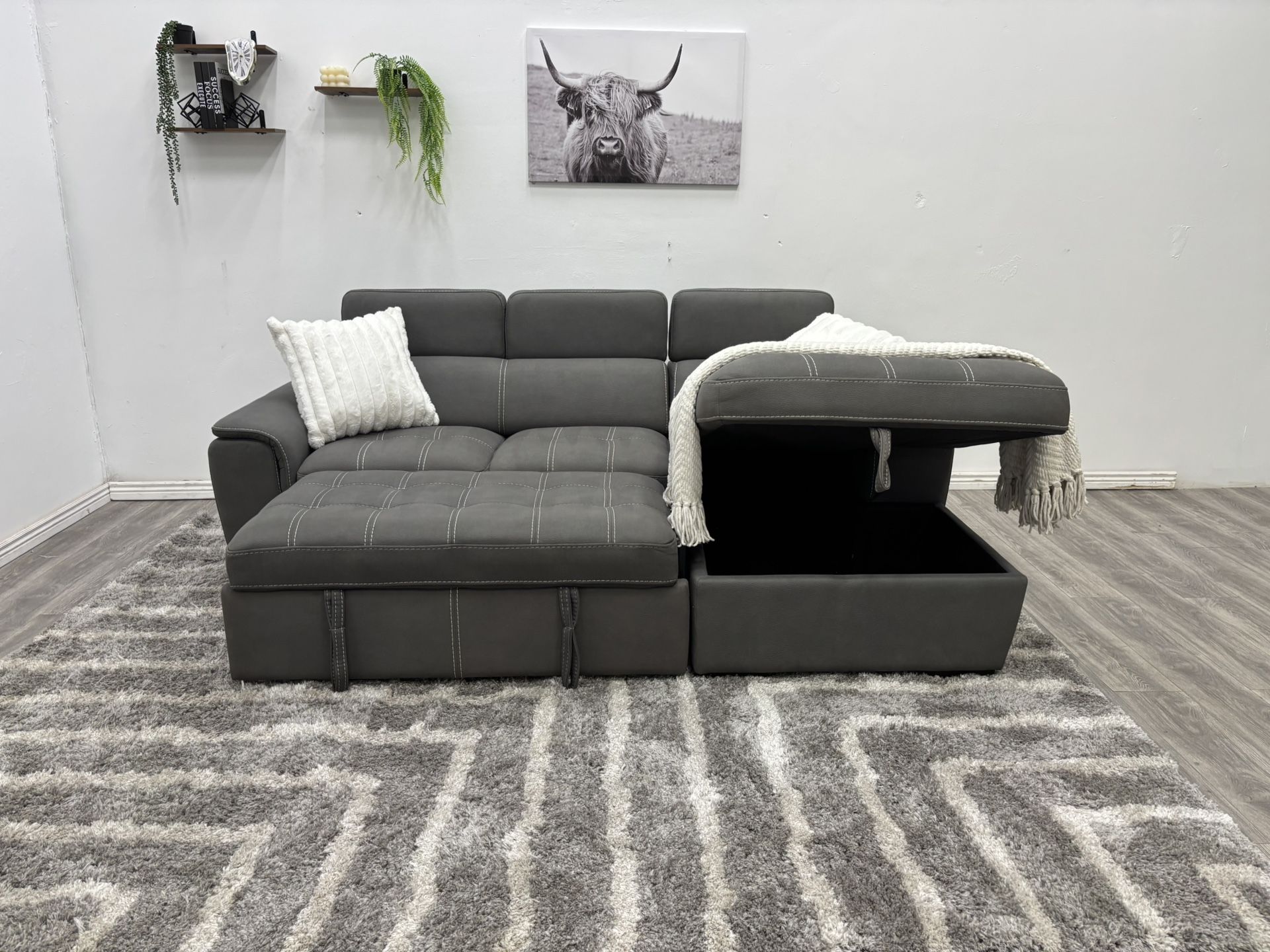 Sectional Couch Pull Out Bed - Free Delivery