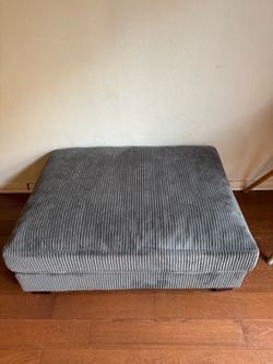 Oversized Gray Ottoman