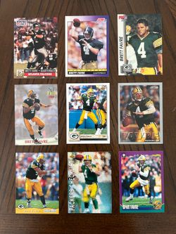 9 Card Brett Favre Football Trading Card Lot