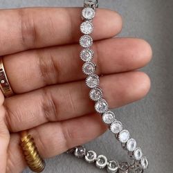 925 Stamped Silver Plated Bracelet  -#m28