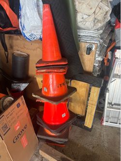 Traffic safety cones x 9 for $8.00 each