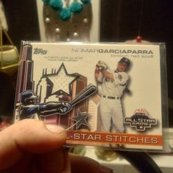 2003 Topps Nomar Garciapara All Star Game Worn Relic Memorabilia Card Jersey Card