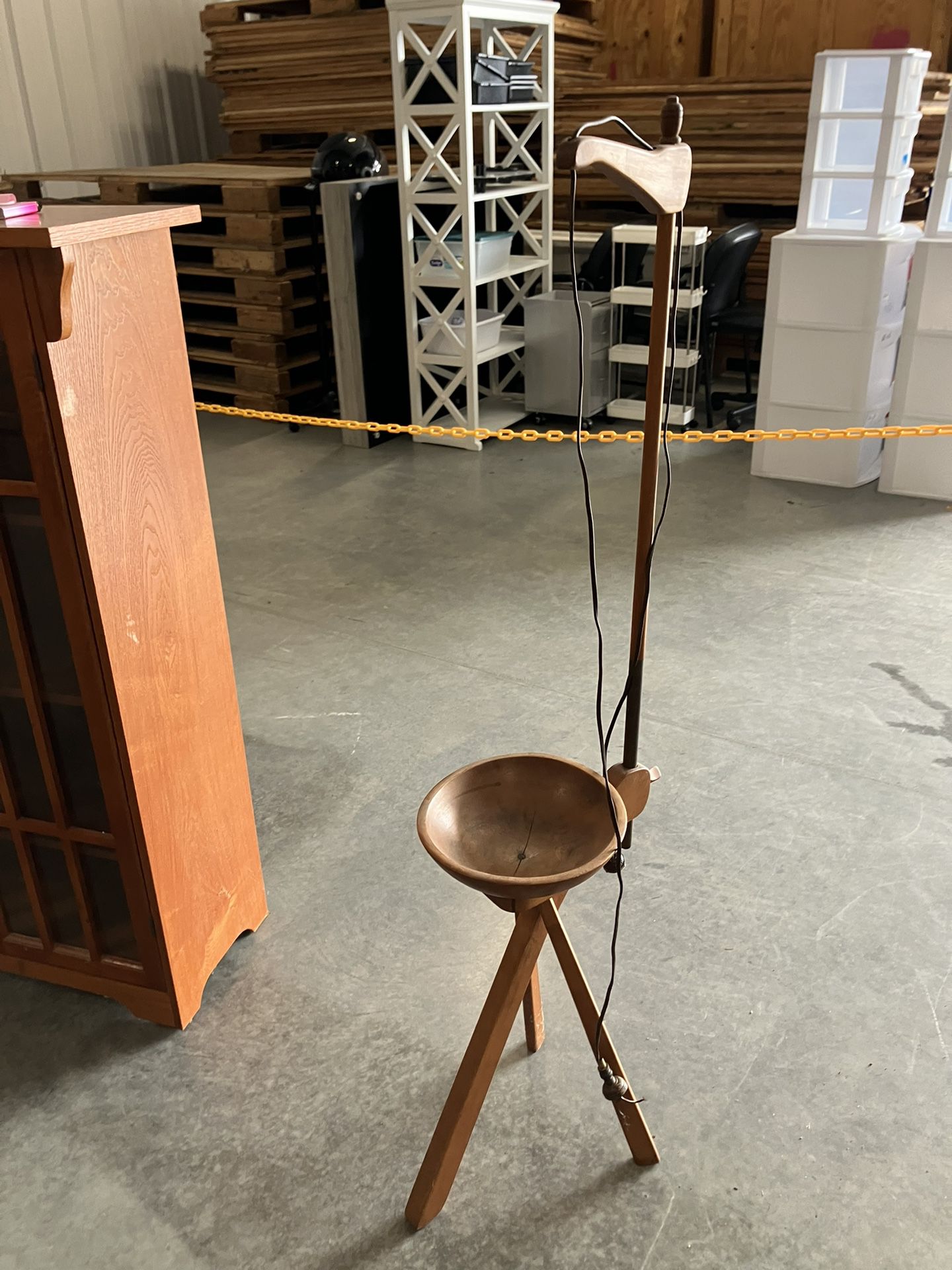 vintage “ cane chair” turned lamp