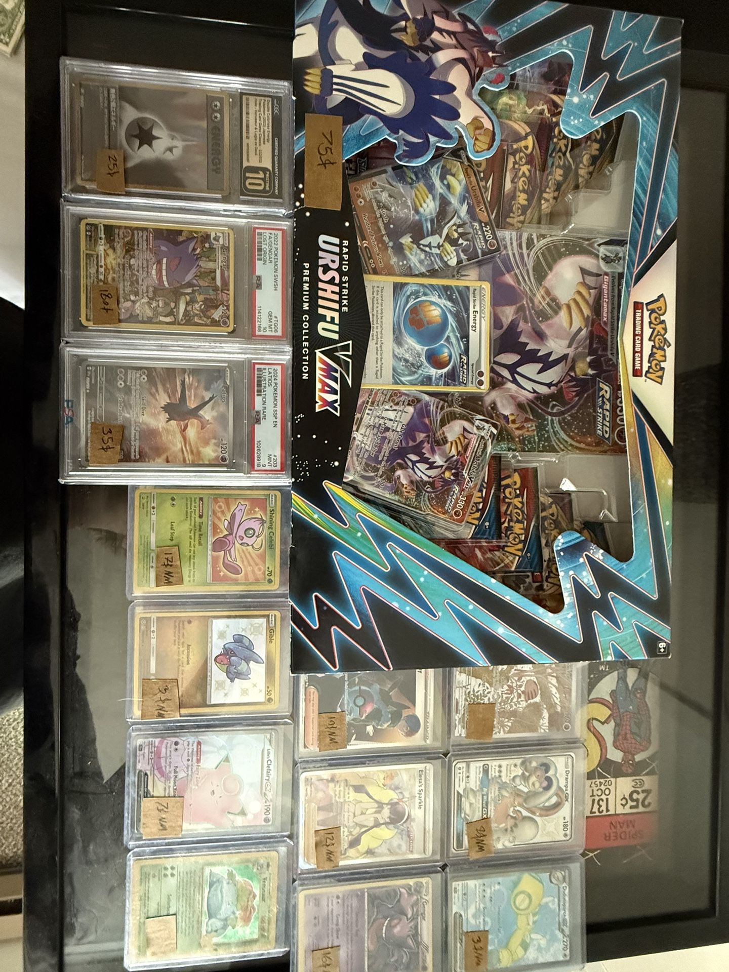 Raw/graded Pokemon Cards And Urshifu Vmax Box