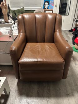 Crate & Barrel Leather Rocking Chair