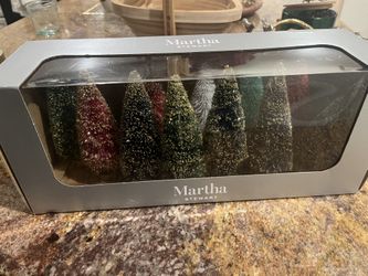 Set of 11 brushed  tree for Christmas decoration 