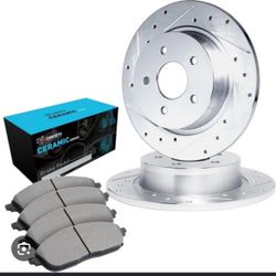 Geospec coated disc brake rotors and pads set