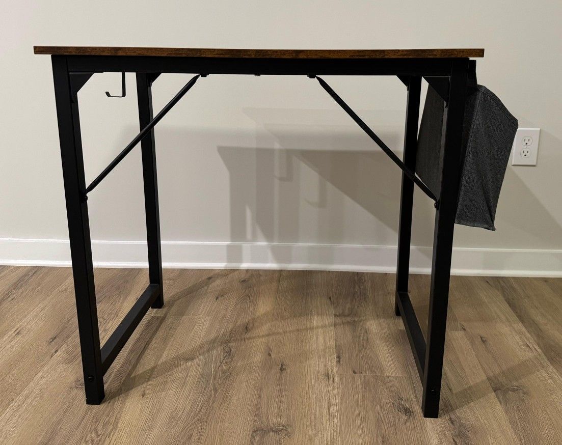 Sturdy Office Desk with Storage Bag & Hook
