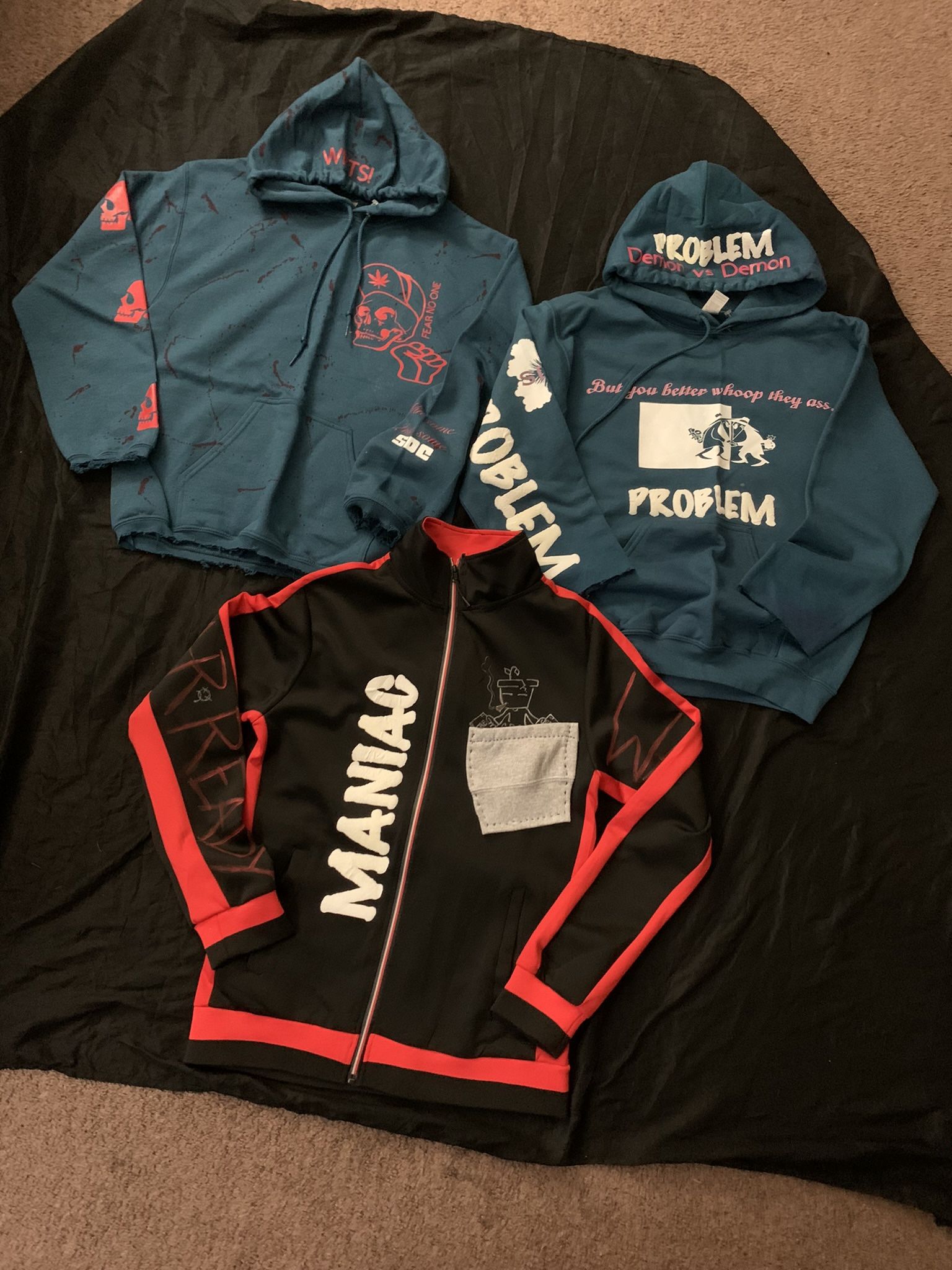 2 Mens Small Hoodies And Track Jacket