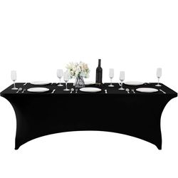 Black Spandex Table Cover 6ft Table
