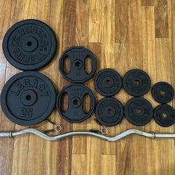 EZ Curl Bar Weight Set (106lbs) 