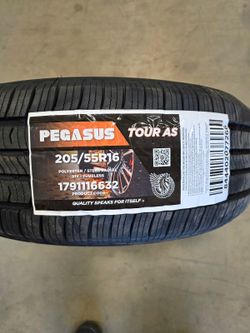 Brand New Tires (1) Pegasus Tour AS 205/55R16 ($60) ( 1 Year Road Hazard Warranty)