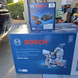 BATTERIES AND CHARGER INCLUDED! Bosch Profactor 10in 18-volt Sliding Compound Cordless Miter Saw