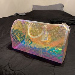 lv holographic duffle bag
