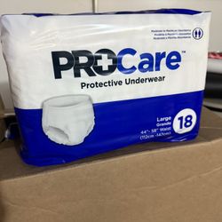 ProCare Adult Underwear Pull On Large Disposable Moderate Absorbency, CRU-513 - CASE of 72 , $30 per box 