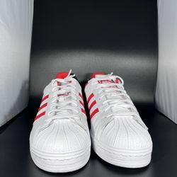 Adidas Superstar Men’s Sz 13 Cloud White And Vivid Red (GZ3741)