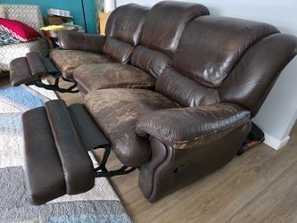 Leather Recliner Sofa
