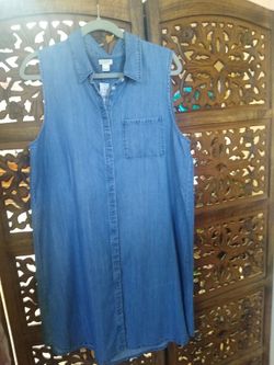 New Women's Casual Denim Dress Size L