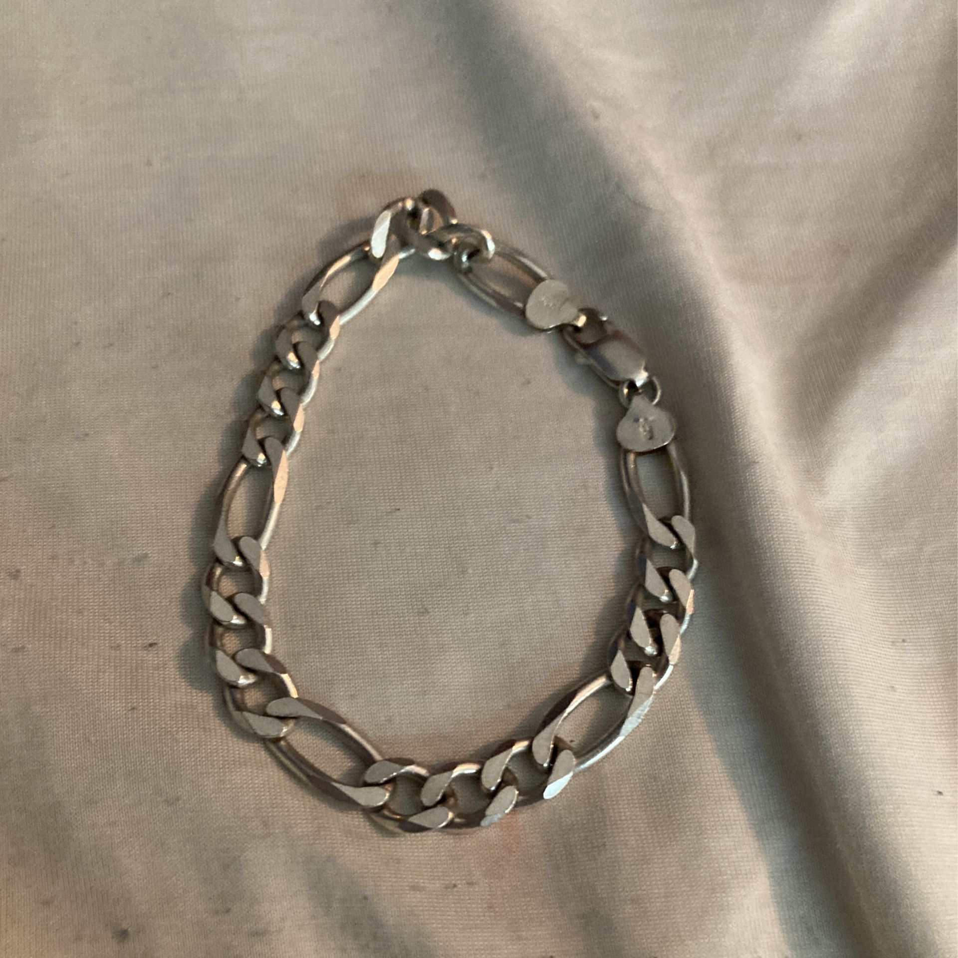 925 Silver Figaro Link Silver Bracelet