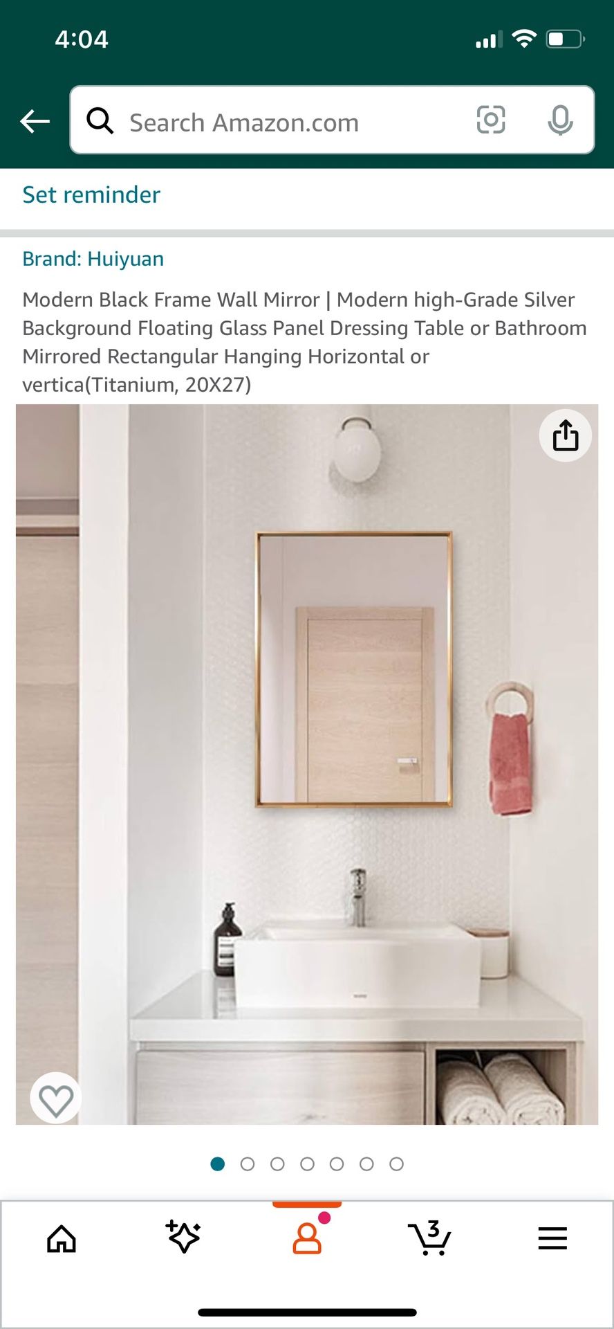 Modern Black Frame Wall Mirror