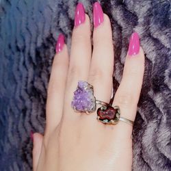 925 Sterling Silver Raw Crystal Ring