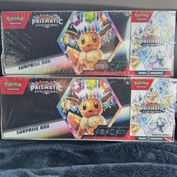 (2) Pokemon Sam's Club Prismatic Evolutions Surprise Box + Booster Bundle Lot Brand New