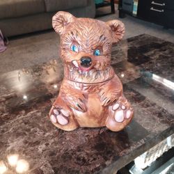 Vintage Brown Bear Cookie Jar 