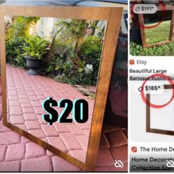 $20 Brand new large Baroque Oak Lorenzo Mirror 40” by 33” have a tiny chip in frame look pics