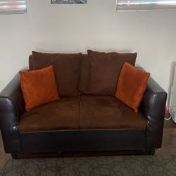 Leather/suede Couch Set 