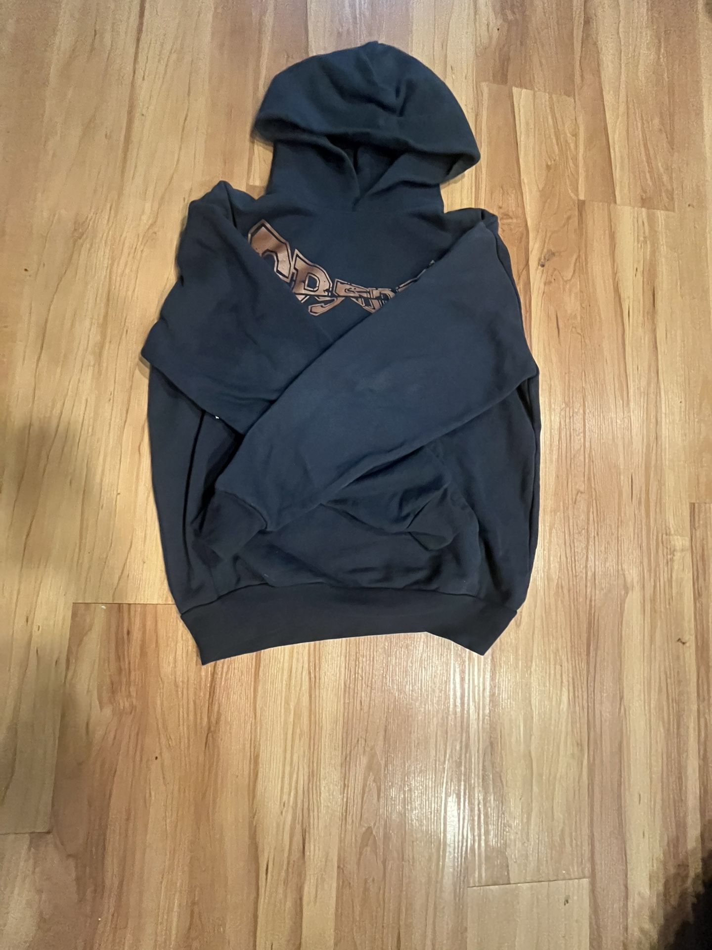 Sp5der Navy Hoodie Medium – Graphic Puff Print Streetwear