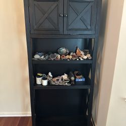 Tall Bookshelf With Too Cabinet