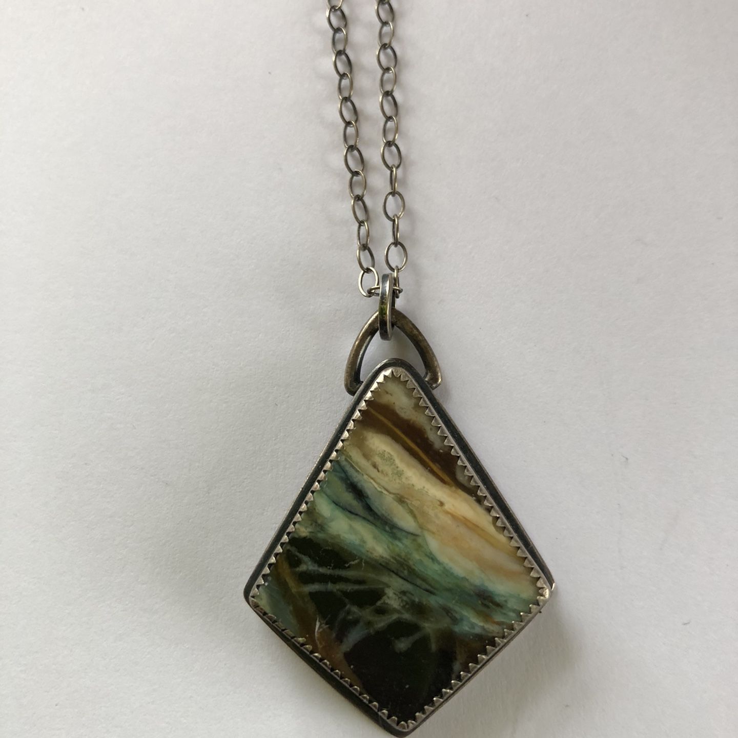 Silver Necklace Gorgeous Stone
