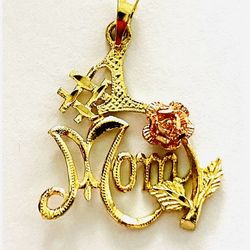 10kt Dije De Oro Solido MOM 🌺