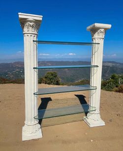 1980s Neoclassical Column Shelving Unit