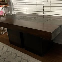 Coffee Table (Stone/Solid Wood)