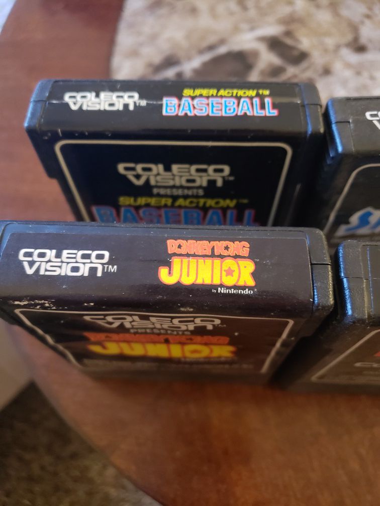 Colecovision game lot the dam busters, smurf,donkey kong junior, baseball