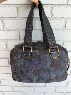 Vintage Marc by Marc Jacobs Monogram Jacquard Leather Satchel Handbag Purple