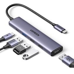 UGREEN Revodok 105 USB C Hub 5 in 1 Multiport Adapter 4K HDMI, 100W Power, 3 USB-A Data Ports, USB C Dongle for Apple MacBook Pro/Air, iPad Pro