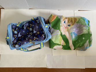 Tinkerbell duffle bag, sleeping bag, blanket & towel