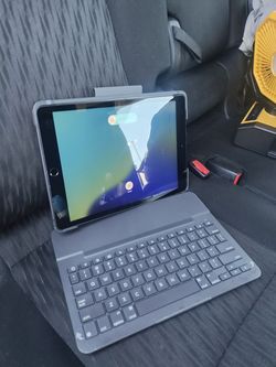 iPad with typing case