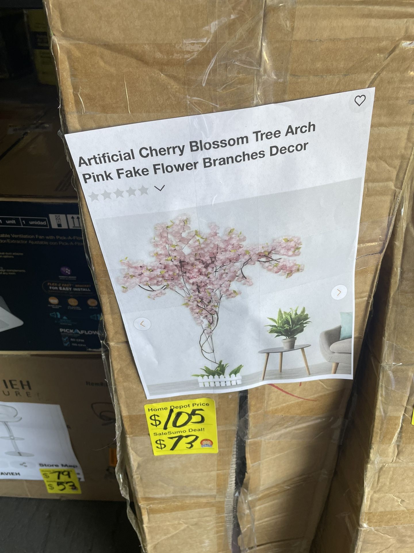 Artificial Cherry Blossom Tree Arch Pink Fake Flower Branches Decor