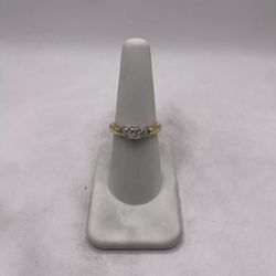14kt Dual-Tone Diamond Engagement Style Ring 