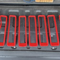 18-23 Jeep Wrangler Red Grill Inserts 