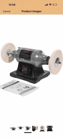 XtremepowerUS 6" Bench Buffer Polisher, 1/2 HP Bench Polishing Machine, Heavy-Duty Metal Buffer Grinder with Dual Buffing Wheels for Stainless Steel, 