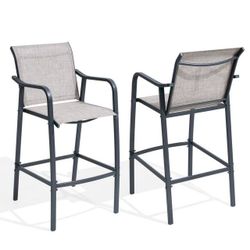Set of 2 Outdoor Patio Bar Stools – Weather Resistant – New in Box