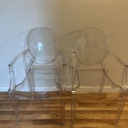 AVAILABLE—Two *Authentic* Kartell Louis Ghost Chairs